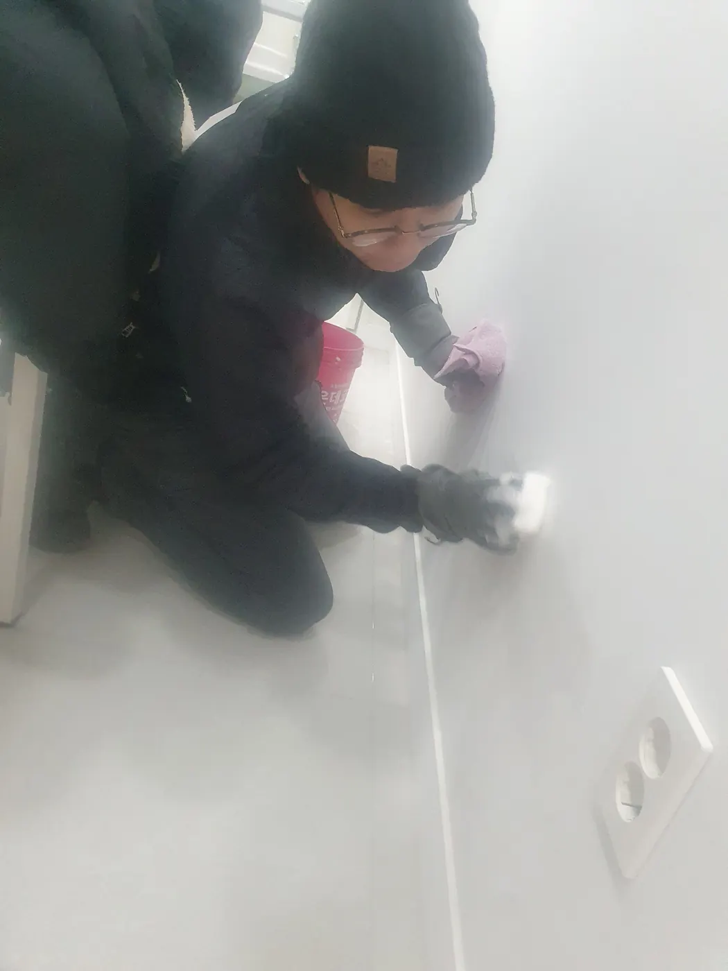 바닥 물걸레 마감 — 칠곡군 병원청소 현장