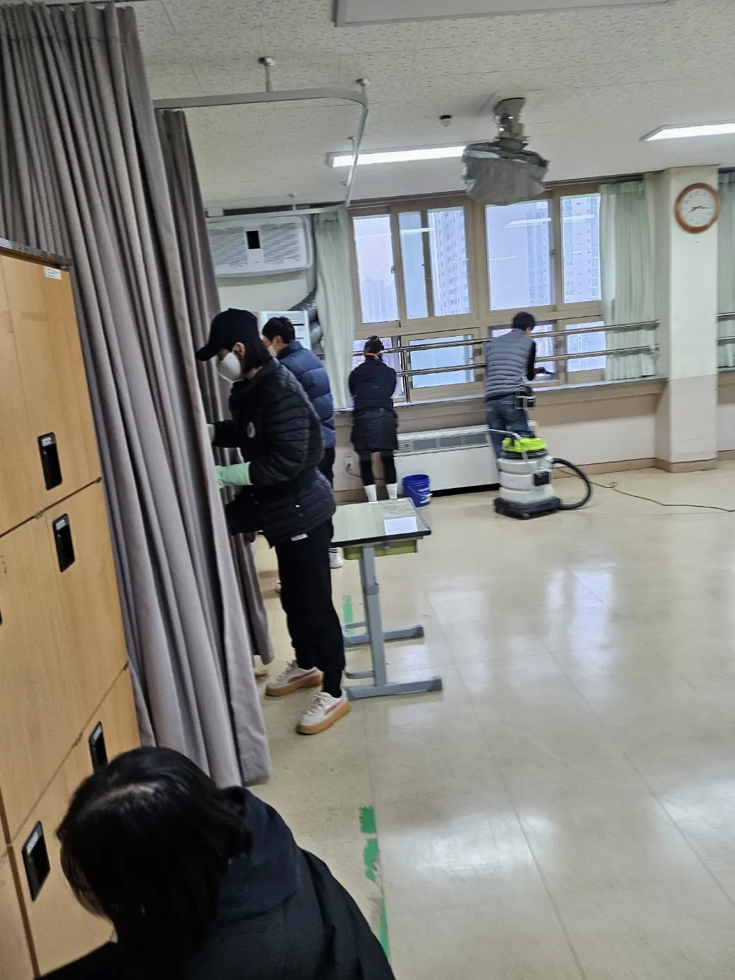 세정 진행 — 대동 학교청소 현장